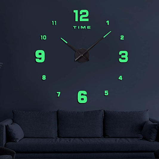 Wooden Numbers Wall Clocks Round Dial only Glow in The Dark Clock Wall for Living Decor Modern Decorative